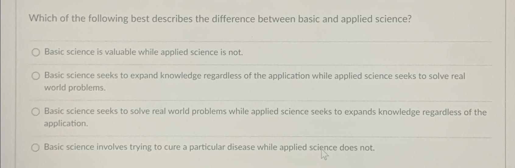  Which of the following best describes the difference between basic and
