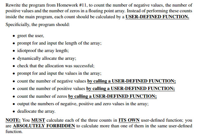  The program from Homework #11 Rewrite the program from Homework #11,