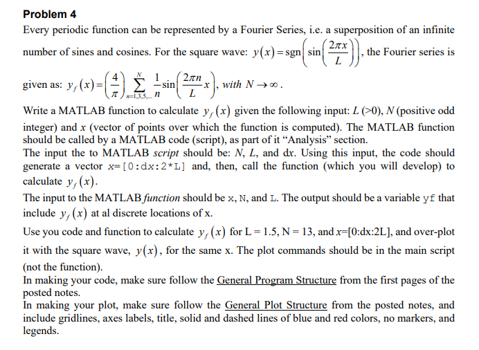  Problem 4 Every periodic function can be represented by a Fourier