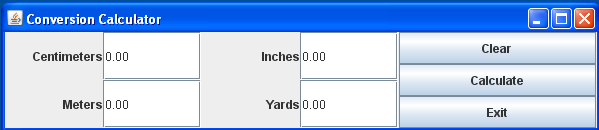 - Design and implement a GUI that converts length into different units