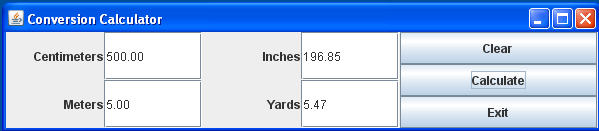 has JPanels, JLabels, JTextFields, and JButtons. - You will need to use