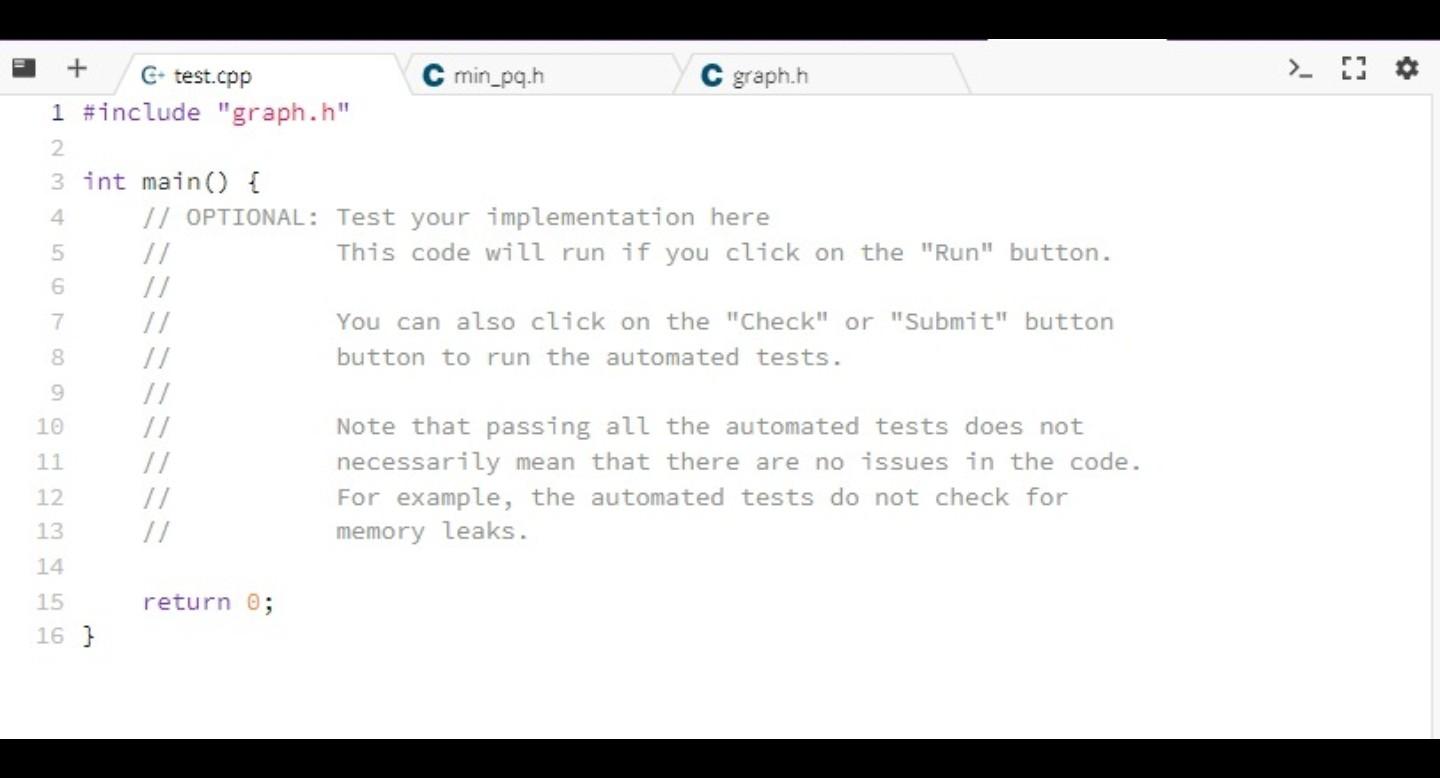 // button to run the automated tests. // // Note that passing