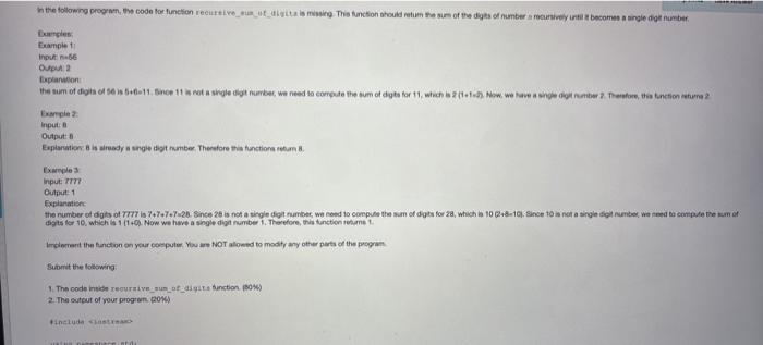  the following progrwn. coon for function recursive_cu__ulytta mia. This function thout