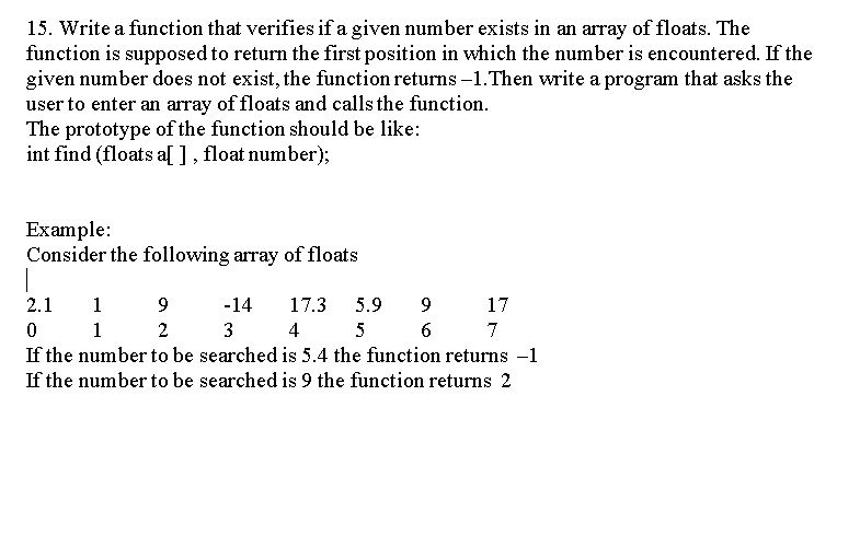 Please do in C. Write a function that verifies if a given