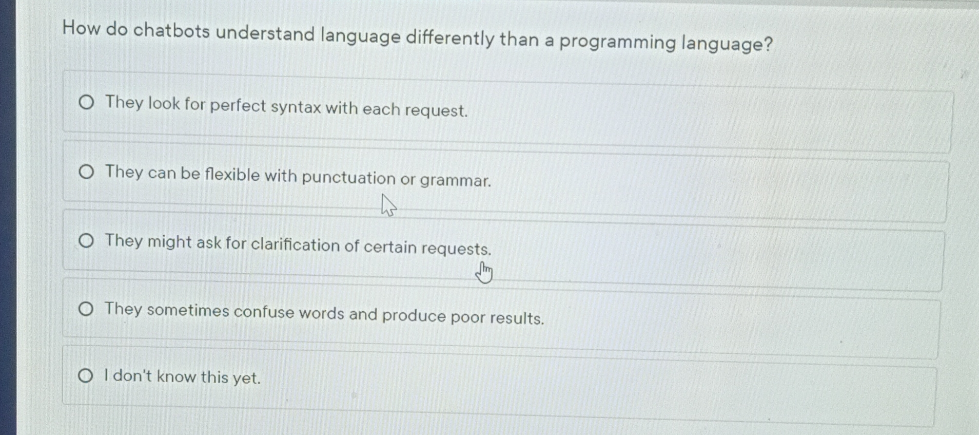  How do chatbots understand language differently than a programming language? They