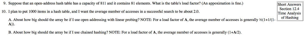 Sample Data Structures Questions Chapter 12 Searching 9. Suppose that an open-address