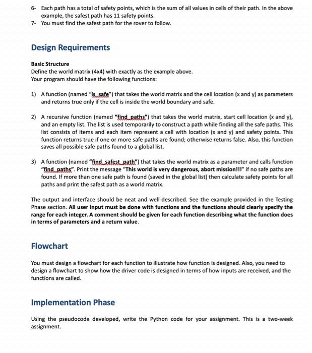 chart to design a function. Problem Specification Develop an application in Python