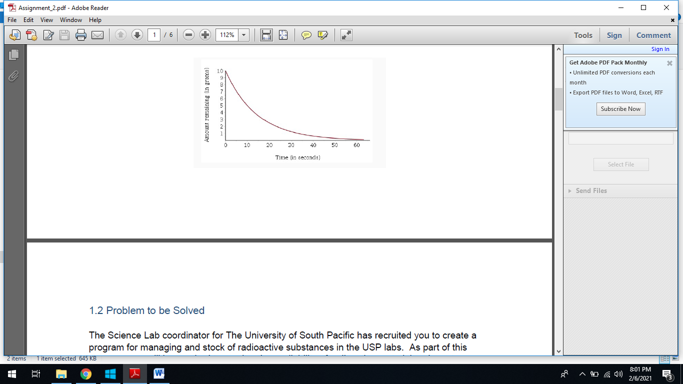 6 112% Tools Sign Comment Sign In Part 1: Programming Radioactive Decay