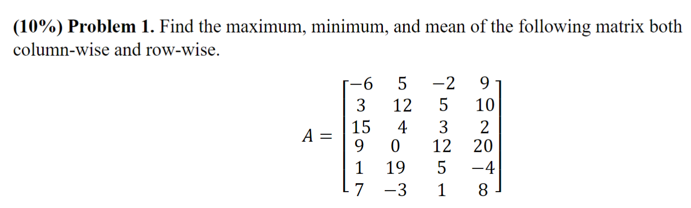Please help me solve the problem using MATLAB code only. MATLAB code