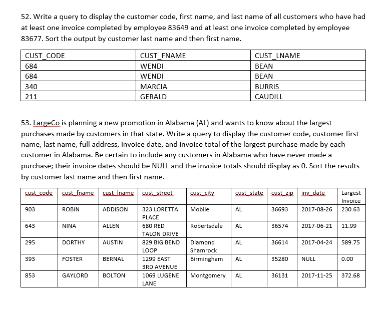 in department 300 or have the title "CLERK I." Sort the output