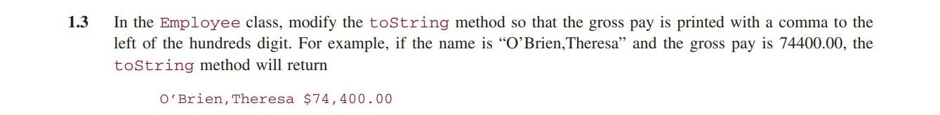  Question posted in first image, Need written in java. 1.3 In