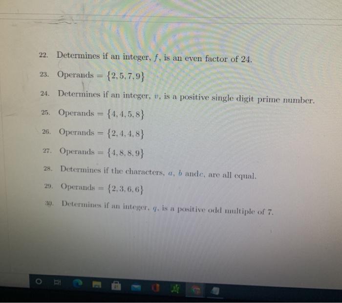  22. Determines if an integer, f. is an even factor of