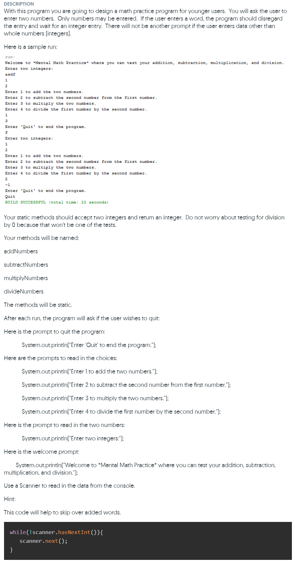  Code: DESCRIPTION With this program you are going to design a