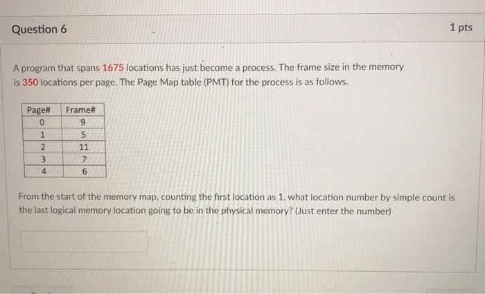 just become a process. The frame size in the memory is 350