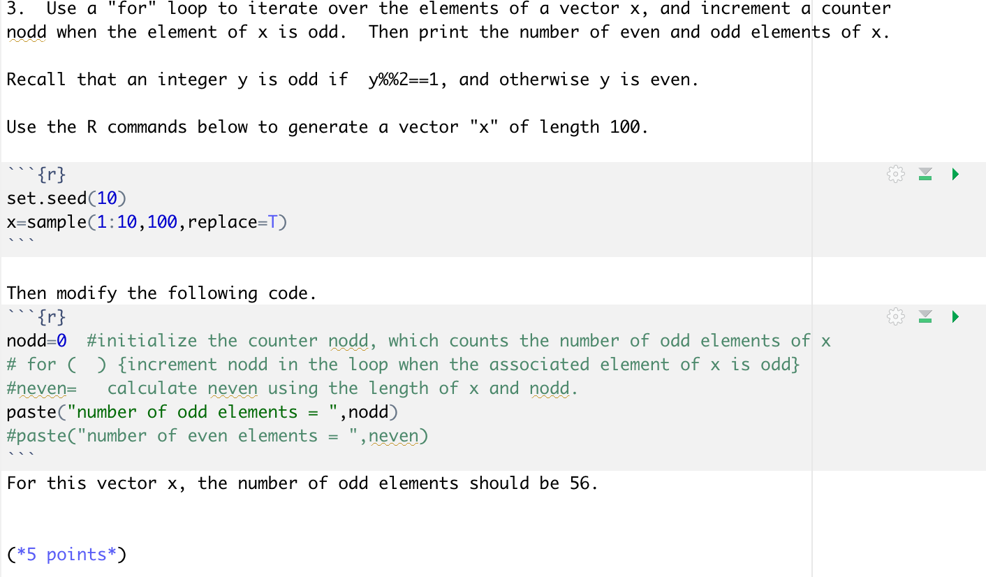  3. Use a "for" loop to iterate over the elements of