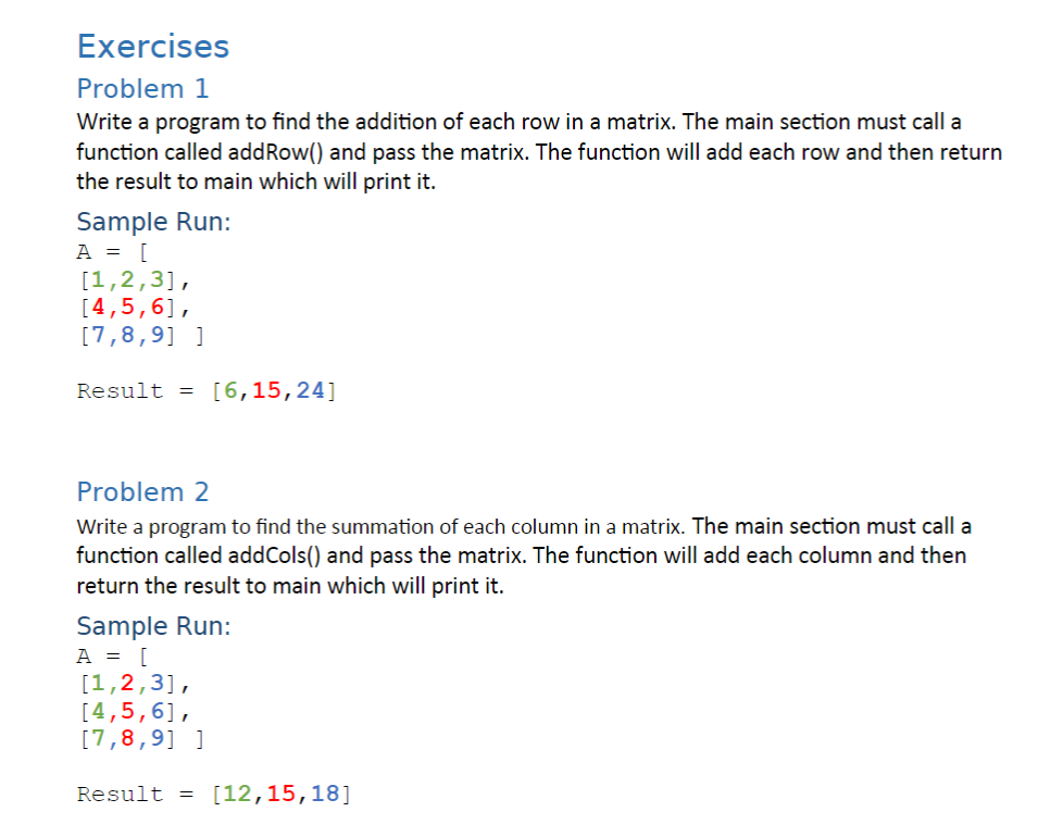  by python Exercises Problem 1 Write a program to find the