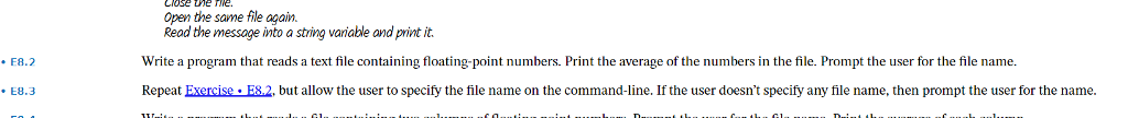In C++ I need answer for E8.3 Open the same file again.