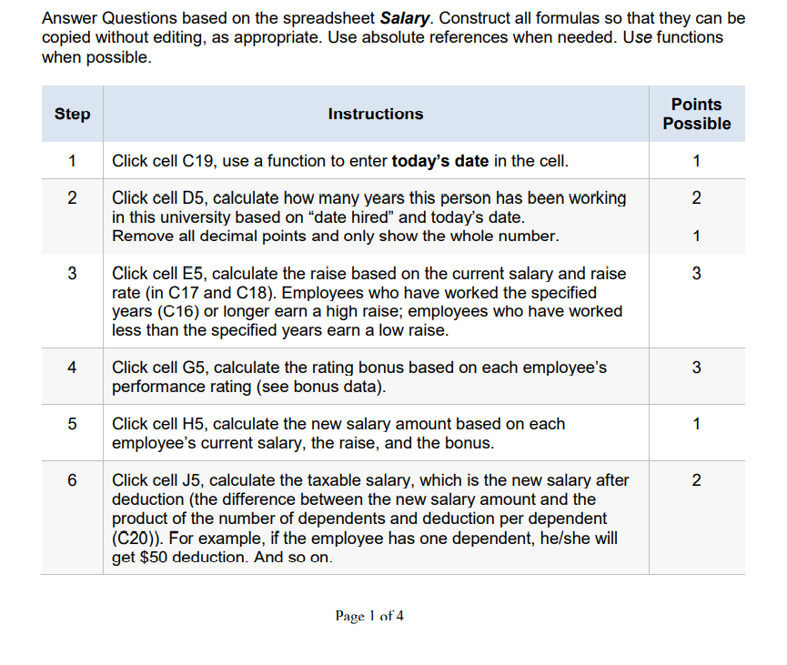 Rating Bonus No. of New Salary Dependents Taxable Salary amount Donation Payment