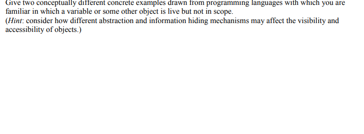 Can i get help with this question Give two conceptually different concrete