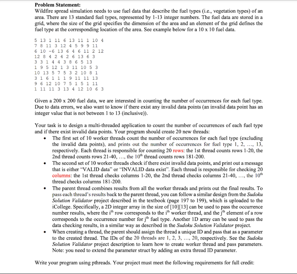 Need help with this problem regarding multi threaded application using pthreads. Answer