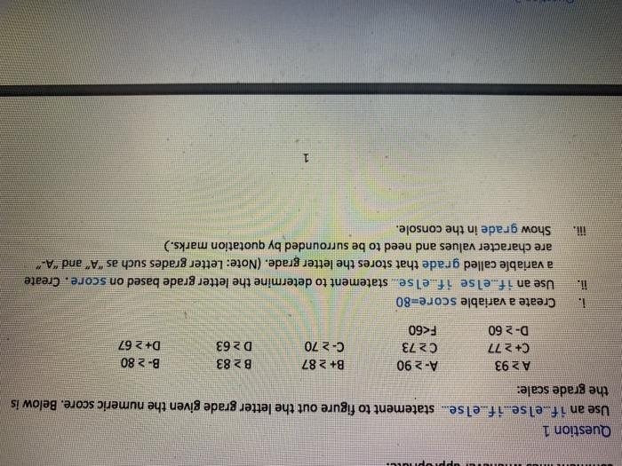  using "r" script LLLLPPOPULL ": Question 1 Use an if..else.if.else... statement