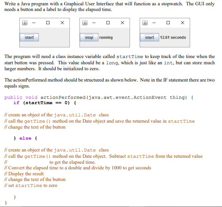  Write a Java program with a Graphical User Interface that will