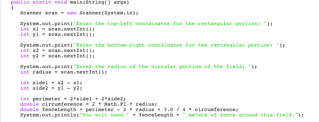  public static void main(String args) Scanner scan = new Scanner (