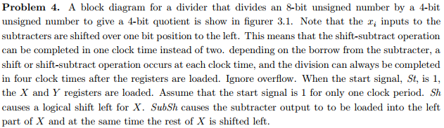 Problem 4. A block diagram for a divider that divides an