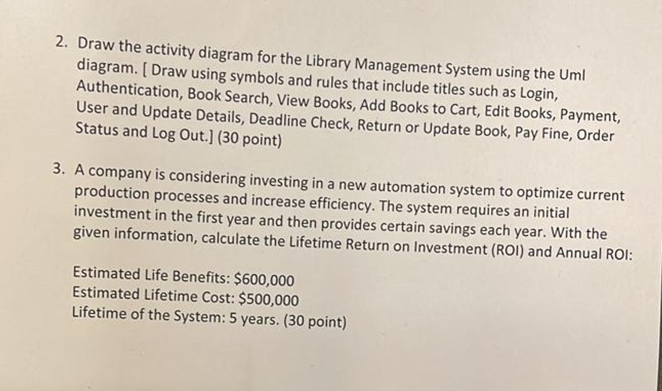  Draw the activity diagram for the Library Management System using the
