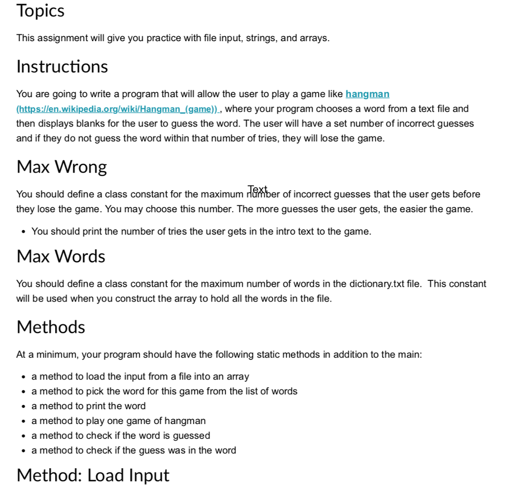  Topics This assignment will give you practice with file input, strings,