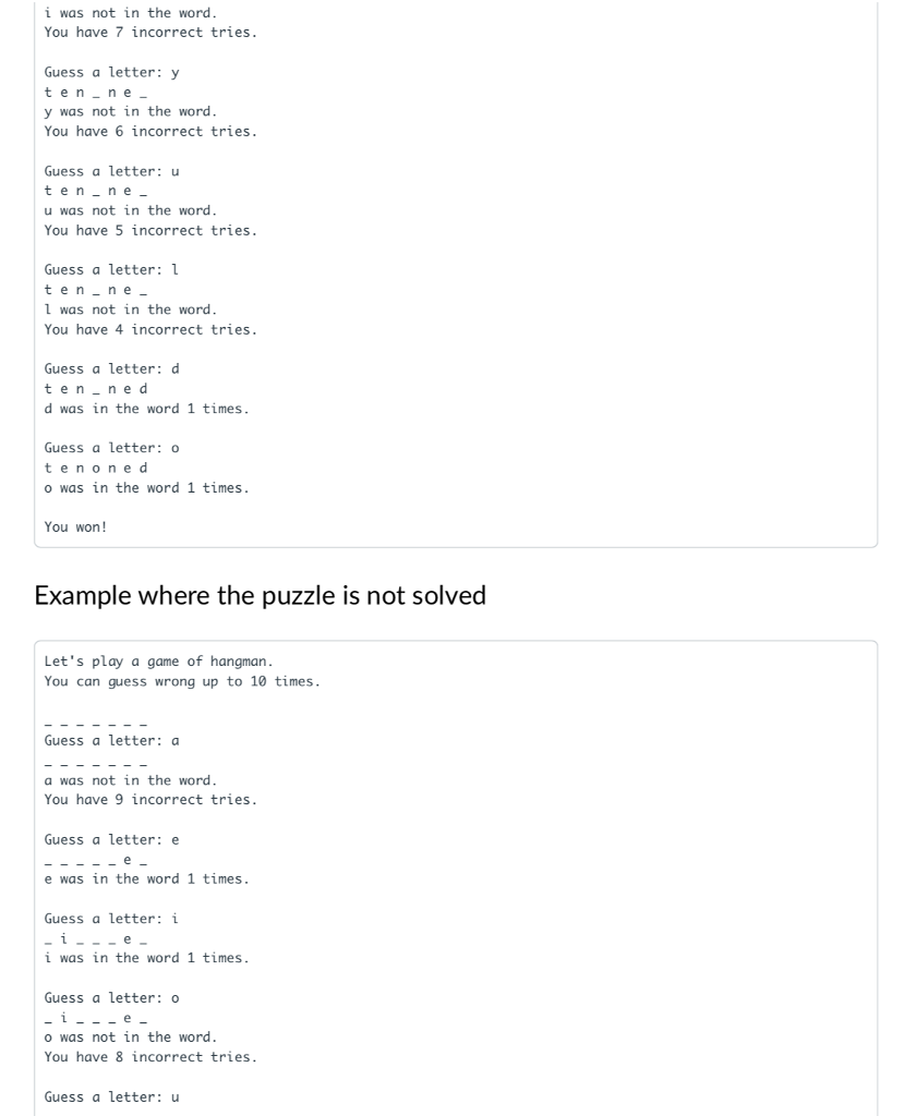 program chooses a word from a text file and then displays blanks