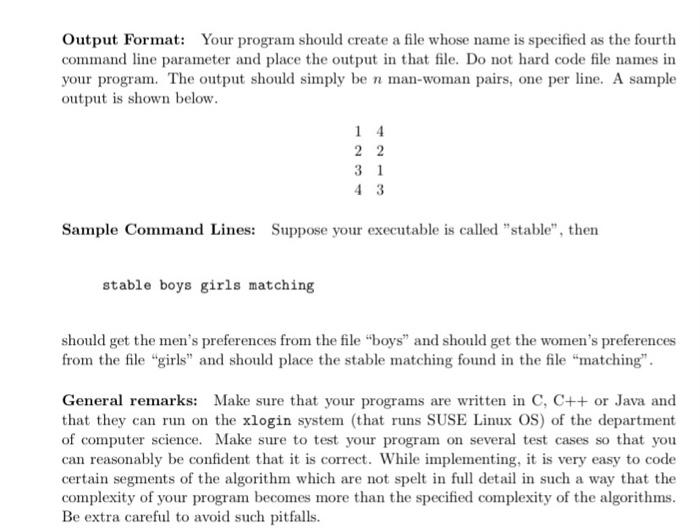Algorithm for finding a stable matching. For simplicity, instead of using names,
