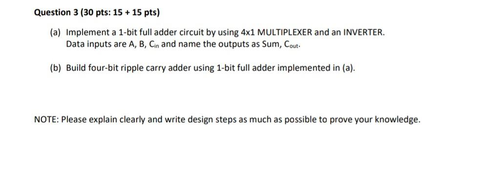  Question 3 (30 pts: 15 + 15 pts) (a) Implement a