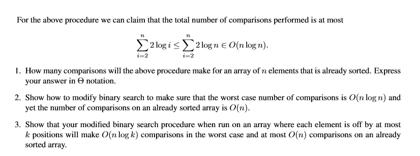 we saw that if we only care about comparisons we can modify