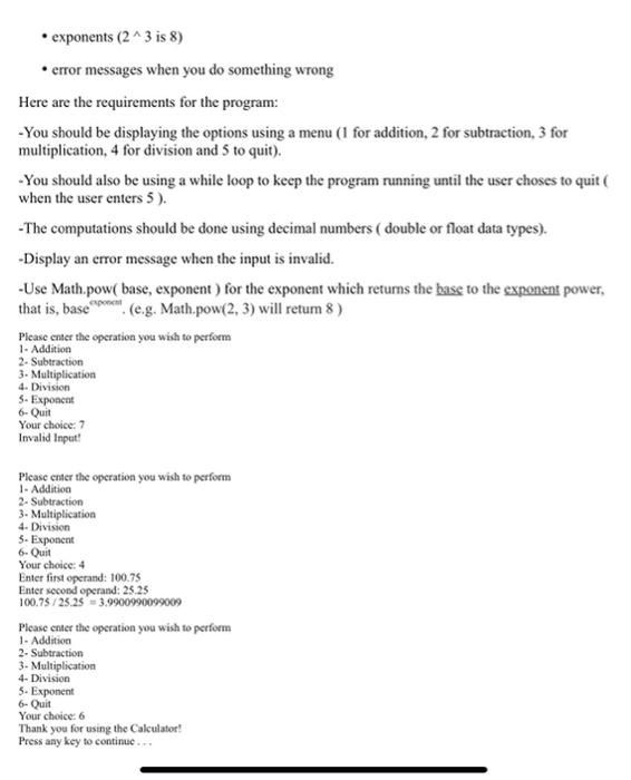the following functions: . addition (1 + 2 is 3) subtraction (12
