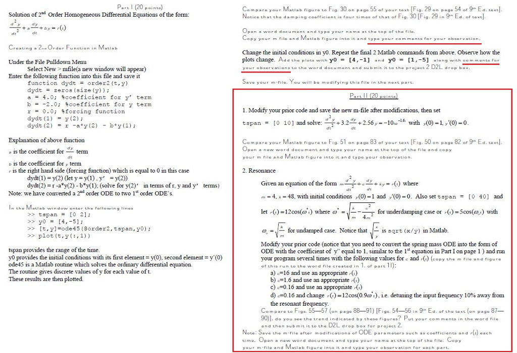 I'm looking for the solution for Part II (red box) and