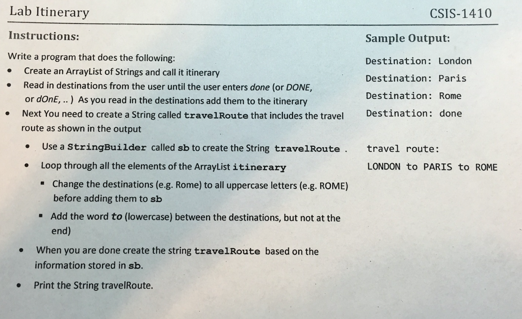 I need help with my Java class, i saw another response