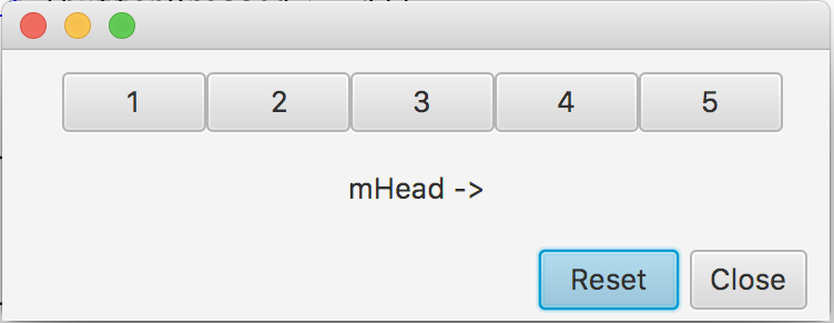 Linked List implementation in a GUI as a JavaFX Application. First you