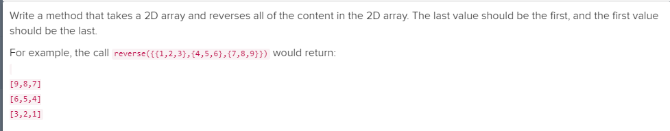 This is in Java Write a method that takes a 2D array