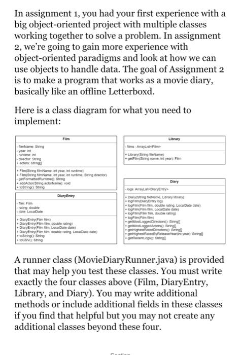  In assignment 1 , you had your first experience with a