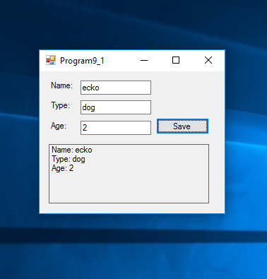  Develop an application that creates a class named Pet (similar to