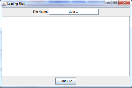 Reading file Design a GUI application as shown below and perform the