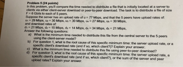  Problem 5 (24 points) In this problem, you'll compare the time