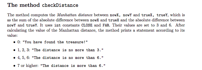location. If the treasure is not at the guessed location, the program