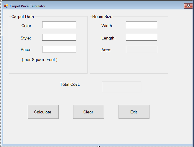 In visual basic 'input checking: color is required text 'style is required