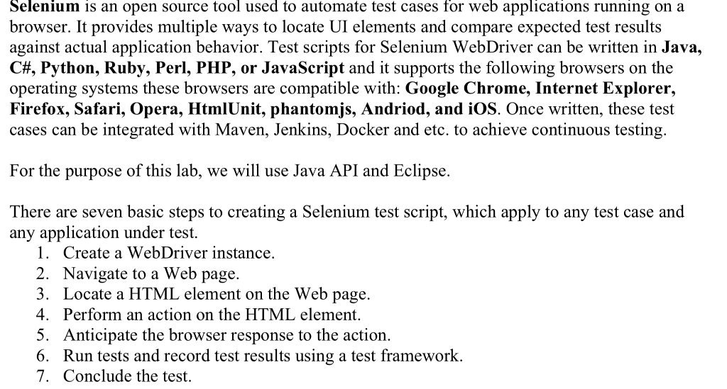 Selenium is an open source tool used to automate test cases