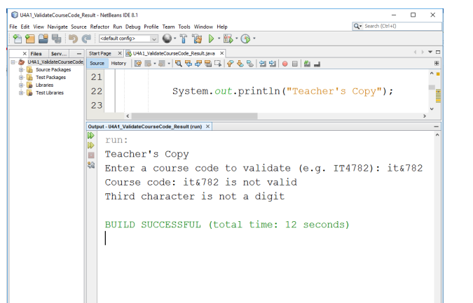 I need a sample code for this in NetBeans Java please Validate