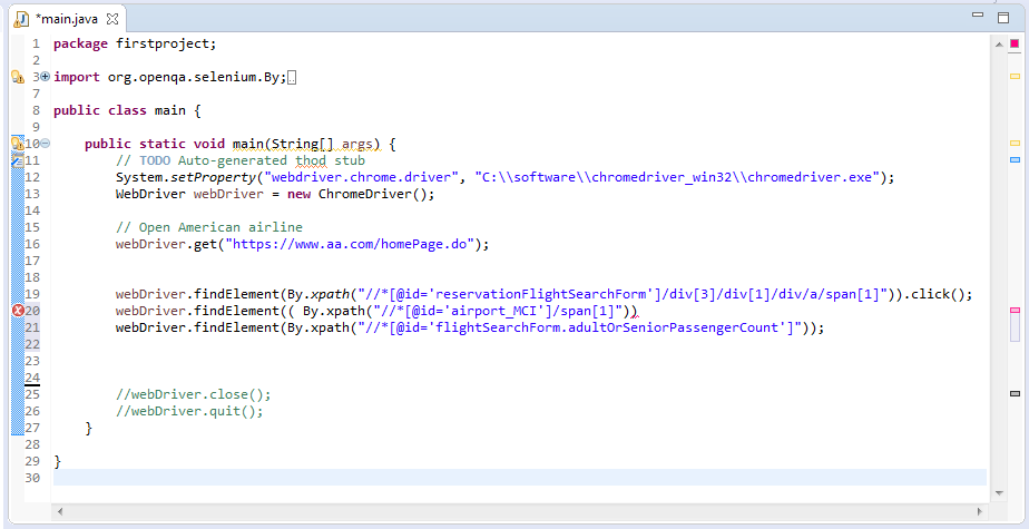 website(https://www.aa.com/homePage.do) 2. Select an airport 3. select a number of passengers 4.