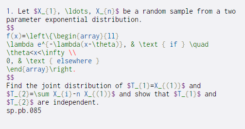 1. Let $X_{1}, \ldots, X_{n}$ be a random sample from a