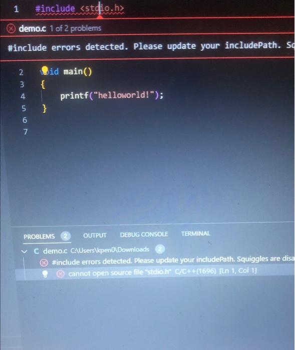 Just downloaded Visual Studio Code and I'm trying to run a demo